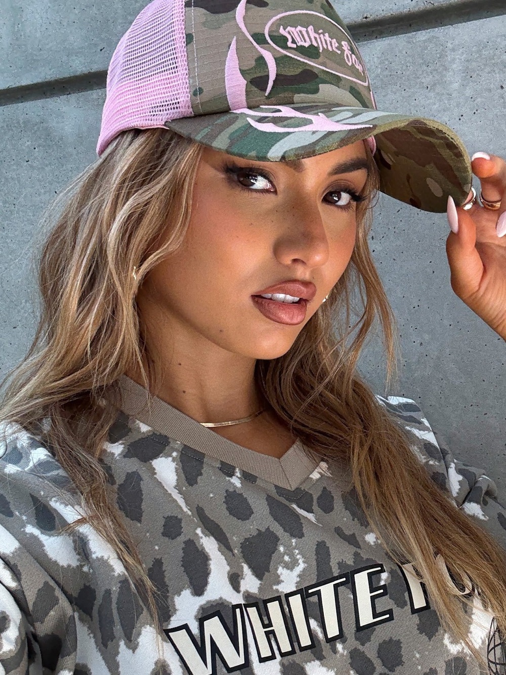 White Fox Boutique Pink Camo Trucker Hat